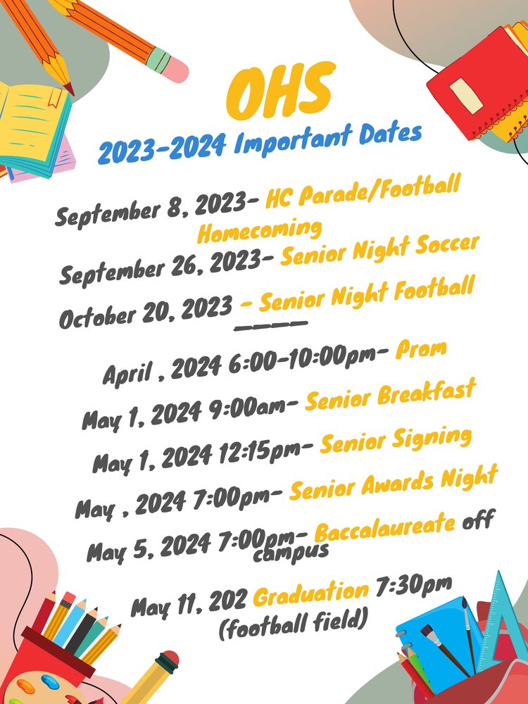 OHS Important Dates